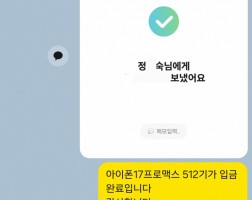 4.29 정*숙 고객님 아이폰17프로맥스512GB 매입완